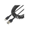 USB A To C Charging Cable - 50CM (20IN) Coiled Cable Black | APLIUM