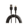USB A To C Charging Cable - 50CM (20IN) Coiled Cable Black | APLIUM