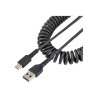 USB A To C Charging Cable - 50CM (20IN) Coiled Cable Black | APLIUM