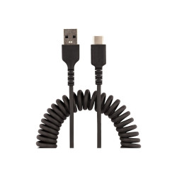 USB A To C Charging Cable - 50CM (20IN) Coiled Cable Black | APLIUM