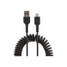 USB A To C Charging Cable - 50CM (20IN) Coiled Cable Black | APLIUM