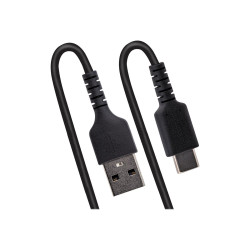 USB A To C Charging Cable - 50CM (20IN) Coiled Cable Black | APLIUM