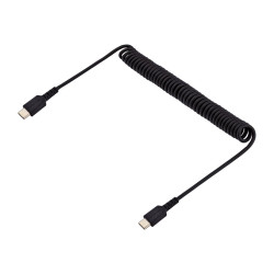 StarTech Cable de 1m de Carga USB C a USB C, Cable USB Tipo C Rizado d