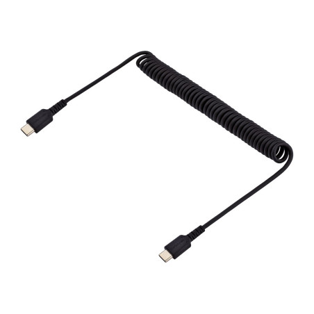 StarTech Cable de 1m de Carga USB C a USB C, Cable USB Tipo C Rizado d