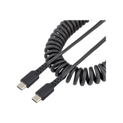 StarTech Cable de 1m de Carga USB C a USB C, Cable USB Tipo C Rizado d