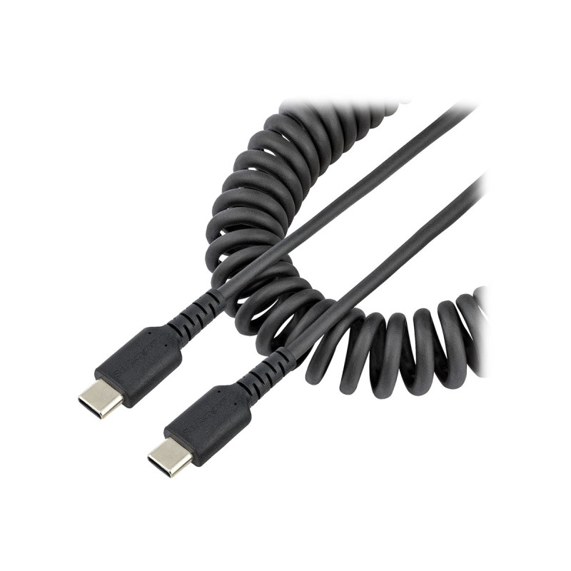 StarTech Cable de 50cm de Carga USB C a USB C, Cable USB Tipo C Rizado