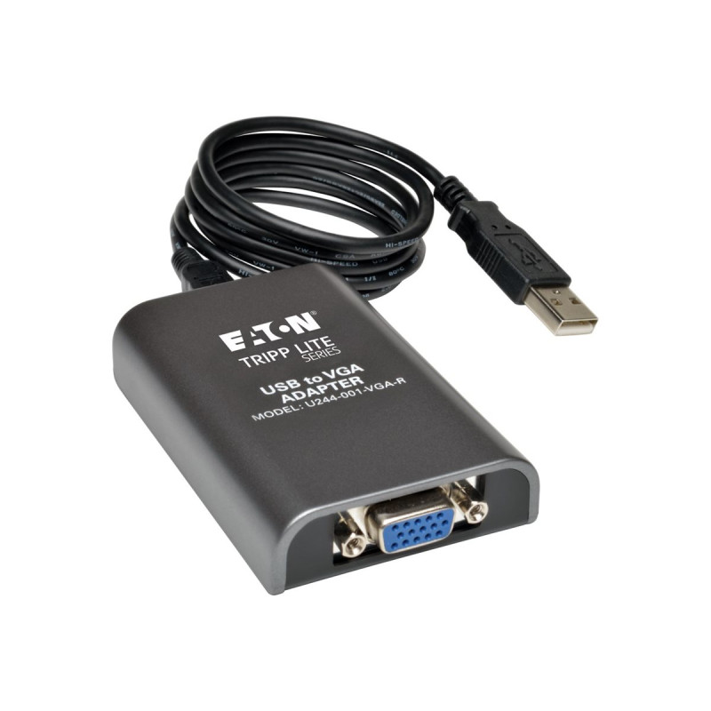 EATON TRIPP LITE USB 2.0 to VGA Dual-Monitor Adapter, 128 MB SDRAM, 19