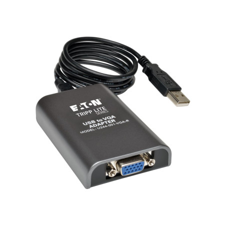EATON TRIPP LITE USB 2.0 to VGA Dual-Monitor Adapter, 128 MB SDRAM, 19