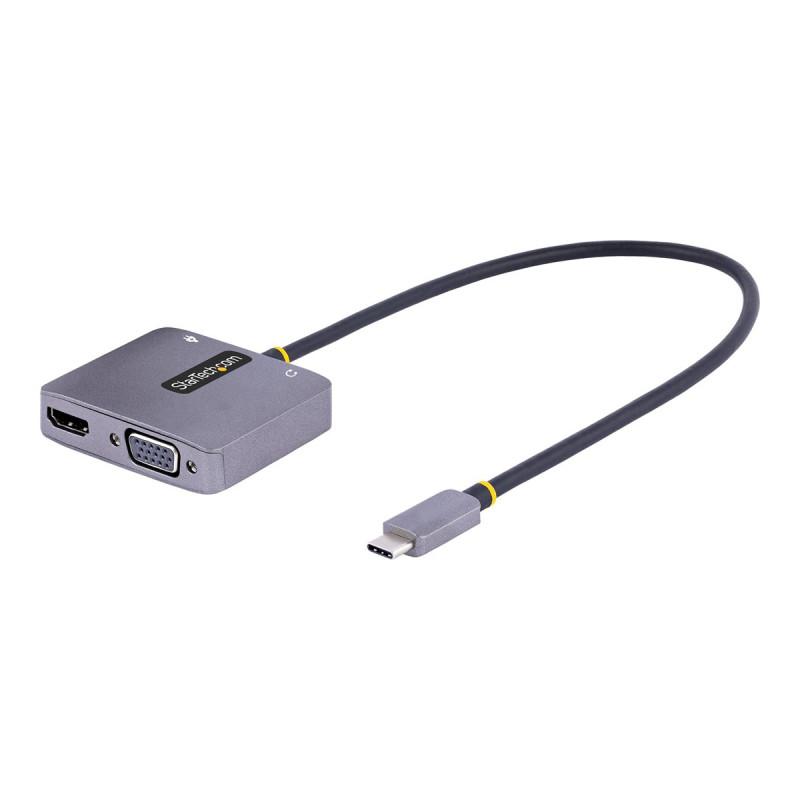 StarTech.com Adaptador de Vídeo USB C a HDMI/VGA 4K HDR, PD 3.0 de 100