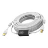 Cable USB 2.0 de 15 m - amplificador en línea a mitad del cable - cone