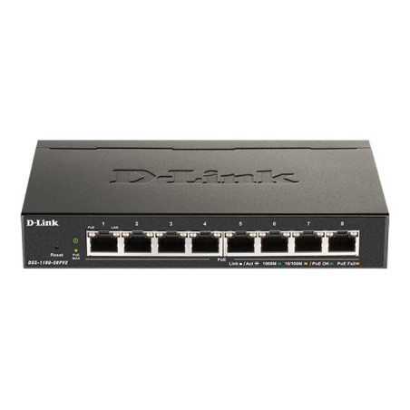 Switch D-Link DGS-1100-08PV2 8 Puertos/ RJ-45 10/100/1000 PoE