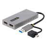 StarTech.com Adaptador Convertidor USB 3.0 a 2 Pantallas HDMI Windows/