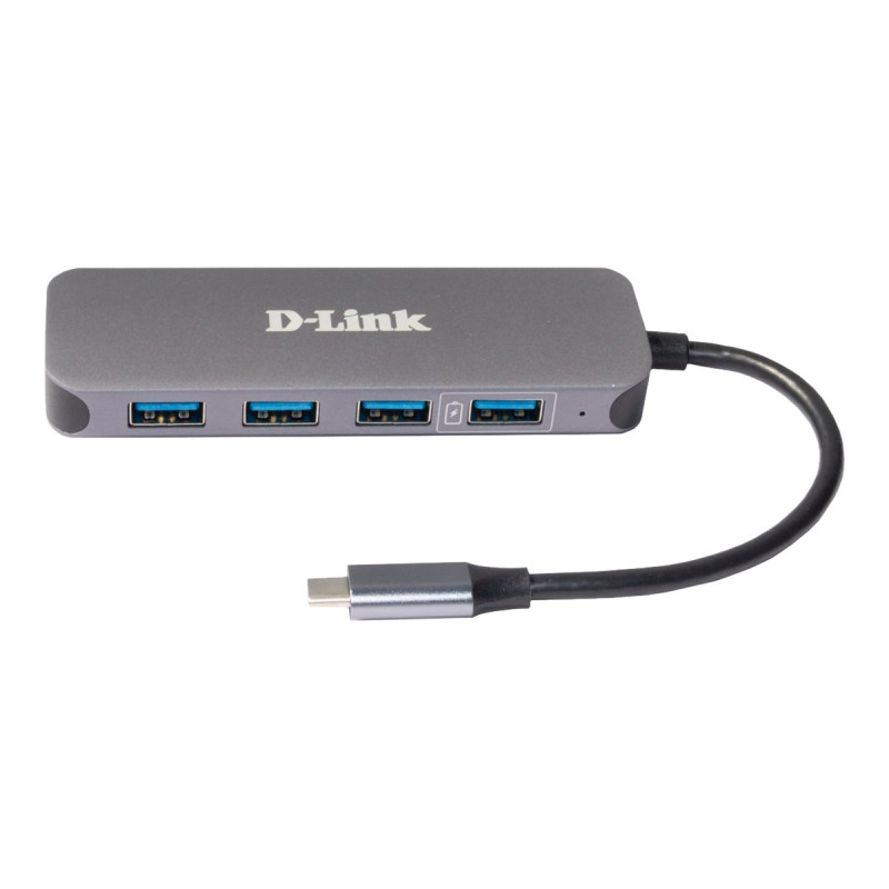 D-Link DUB-2340 - Hub - 4 x SuperSpeed USB 3.0 + 1 x USB-C (suministro