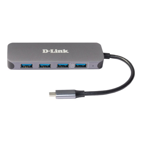 D-Link DUB-2340 - Hub - 4 x SuperSpeed USB 3.0 + 1 x USB-C (suministro