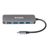 D-Link DUB-2340 - Hub - 4 x SuperSpeed USB 3.0 + 1 x USB-C (suministro