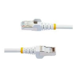 StarTech.com Cable 1,5m de Red Cat6a Blanco Snagless PoE++ 100W RJ45 -