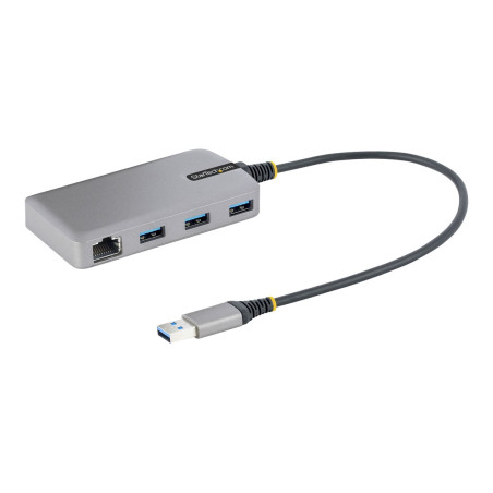 StarTech.com Hub Ladrón USB 3.0 5Gbps de 3 Puertos USB-A - Red Etherne