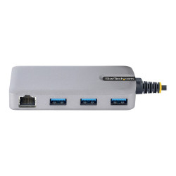 StarTech.com Hub Ladrón USB 3.0 5Gbps de 3 Puertos USB-A - Red Etherne