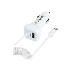 Lightning Car Charger - With 1M Coiled Cable Car iPhone Char | APLIUM