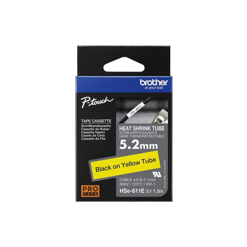HSE611E 5.2MM Black On Yellow Heat Shrink Tape | APLIUM
