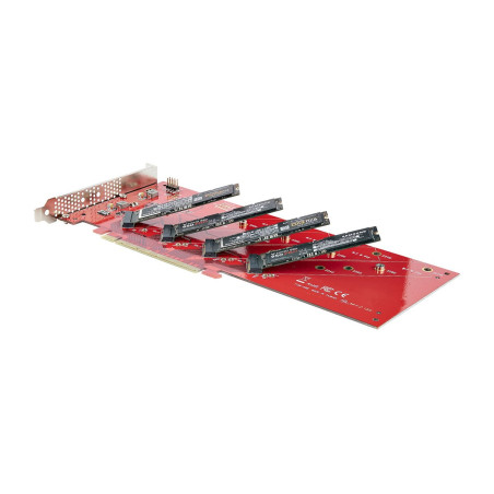StarTech.com Quad M.2 PCIe Adapter Card, x16 Quad NVMe or AHCI M.2 SSD