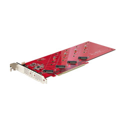 StarTech.com Quad M.2 PCIe Adapter Card, x16 Quad NVMe or AHCI M.2 SSD