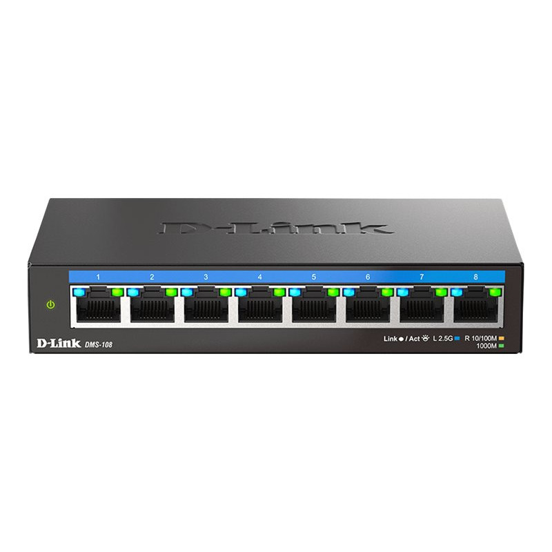 D-Link DMS-108 - Conmutador - sin gestionar - 8 x 10/100/1000/2.5G - s