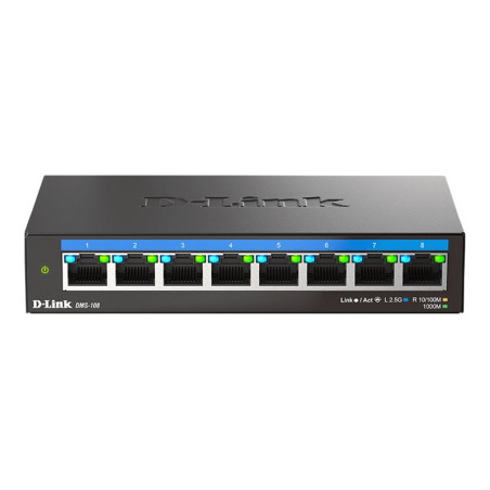 D-Link DMS-108 - Conmutador - sin gestionar - 8 x 10/100/1000/2.5G - s