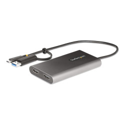 StarTech.com USB-C to Dual-HDMI Adapter, USB-C or A to 2x HDMI, 4K 60H