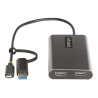 StarTech.com USB-C to Dual-HDMI Adapter, USB-C or A to 2x HDMI, 4K 60H