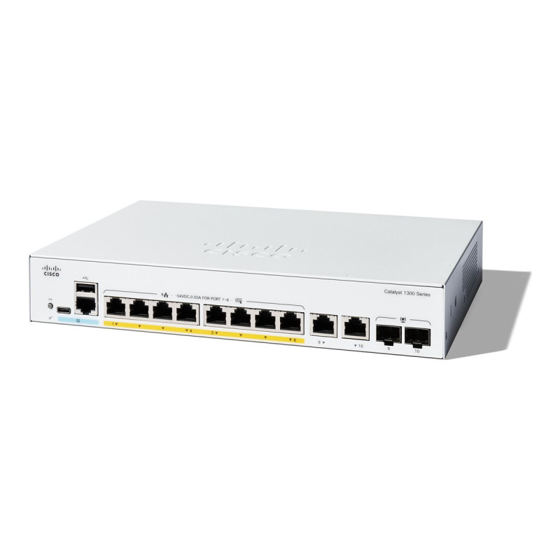 Cisco Catalyst 1300-8FP-2G - Conmutador - L3 - Gestionado - 8 x 10/100