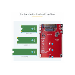 StarTech.com Adaptador M.2 a U.3 - Conversor de SSD M2 PCIe a U.3 de 2