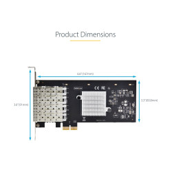StarTech.com Tarjeta PCIe de Red de Fibra Ethernet 1Gb SFP de 4 Puerto