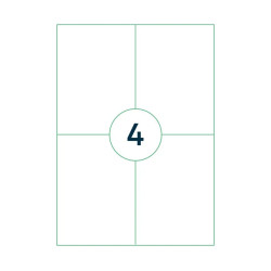 A4 label 105x148 mm. 4 labels