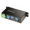 StarTech.com Hub USB Industrial de 4 Puertos Gestionado - Caja de Meta