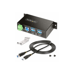 StarTech.com Hub USB Industrial de 4 Puertos Gestionado - Caja de Meta