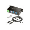 StarTech.com Hub USB Industrial de 4 Puertos Gestionado - Caja de Meta