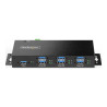 StarTech.com Hub USB Industrial de 7 Puertos Gestionado - Caja de Meta