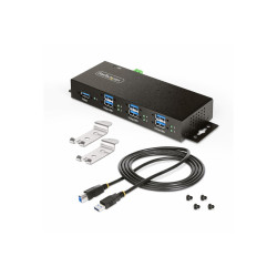 StarTech.com Hub USB Industrial de 7 Puertos Gestionado - Caja de Meta
