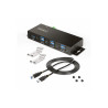 StarTech.com Hub USB Industrial de 7 Puertos Gestionado - Caja de Meta