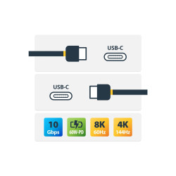 Cable Usb-c Activo De 3M USB 3.2 10 Gbps - 60W - 8K 60HZ | APLIUM