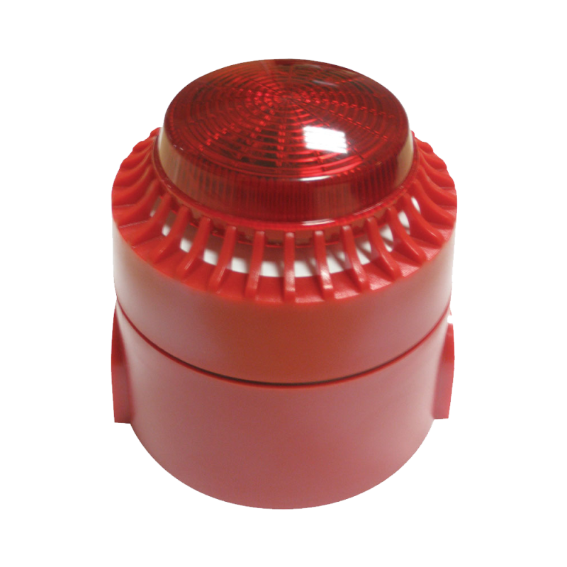 Sirena de incendio para interior/exterior con baliza visual, 32 sonido