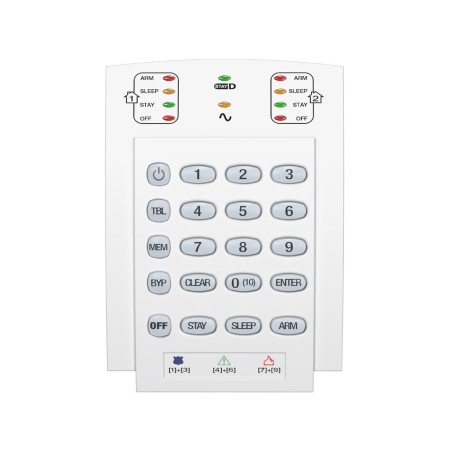 Teclado LED cableado de 10 zonas