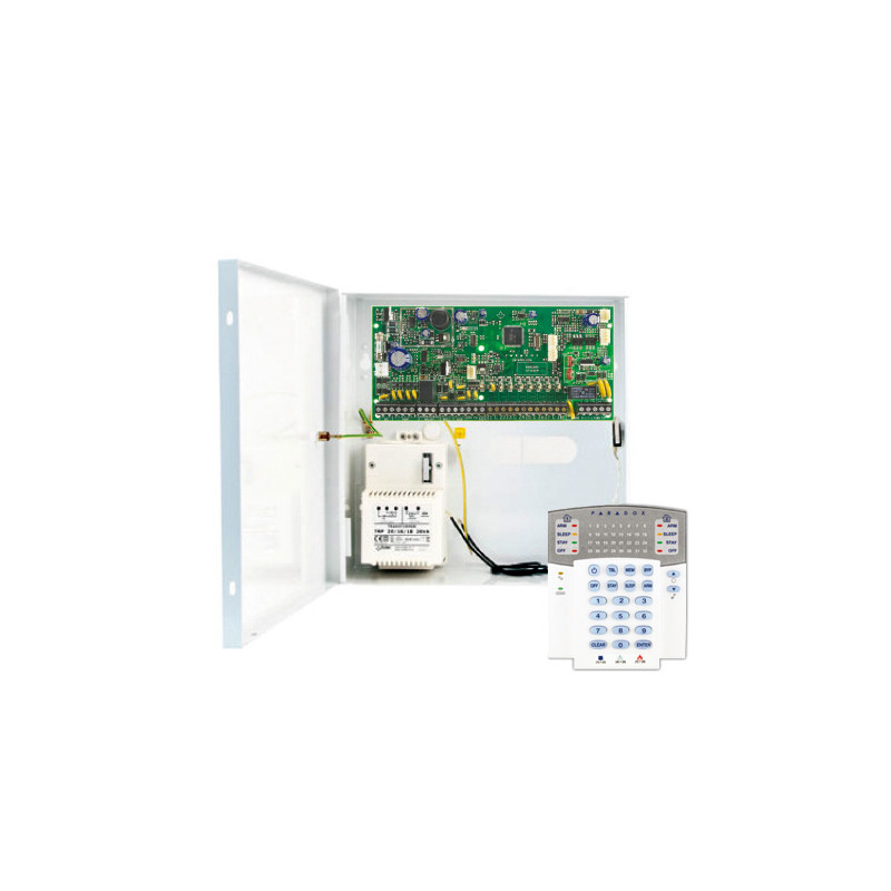 Kit compuesto por: 1x Central PCBSP6000 de 8 zonas, 1x Caja metalica g