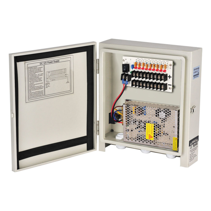 Fuente de alimentación con protección grado IP66 de 9 salidas 12V /10A