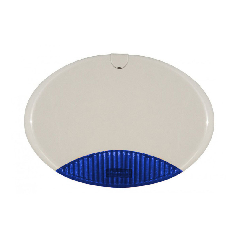Sirena exterior auto-alimentada/auxiliar con lanzadestellos azul