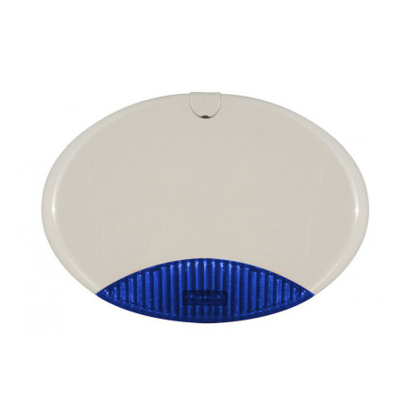 Sirena exterior auto-alimentada/auxiliar con lanzadestellos azul