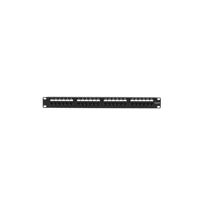 Patch panel de 24 puertos UTP/RJ45 en formato rack