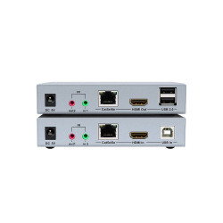 Extensor KVM de vídeo 4K, audio y datos sobre cable de red CAT5E/6 has