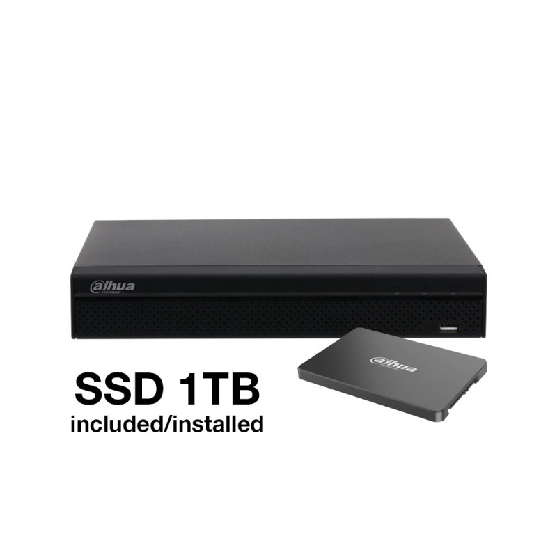 NVR IP Dahua de 4 canales con PoE y SSD de 960